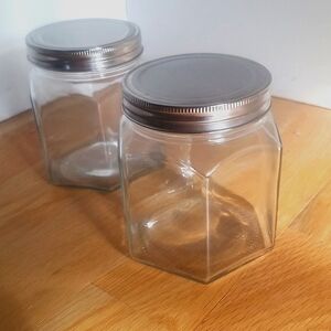 Set of 2 Hexagonal jars
